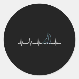 Sailing Hebeat Sailboat Classic Round Sticker