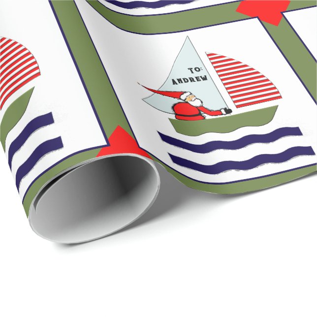 Sailing Holiday Gift Wrapping Paper (Roll Corner)
