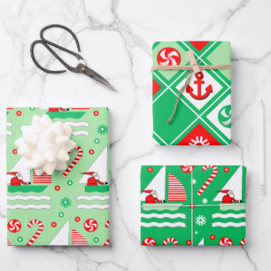 Sailing Holiday Gift Wrapping Paper Sheets