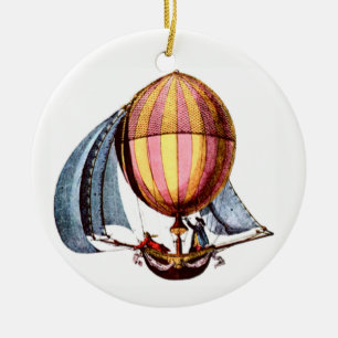 Sailing /Hot Air Balloon Ceramic Ornament