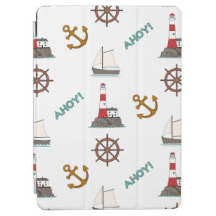 Sailing Illustrative Big Pattern Color on White iPad Air Cover