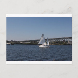 Sailing in beautiful Groton CT Postcard