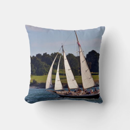 Sailing In Newport Rhode Island USA Throw Pillow