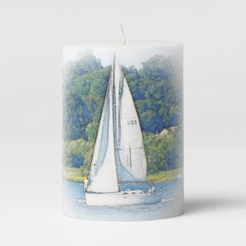 Sailing In Rhode Island Sail Boat Candle by RenderlyYours at Zazzle