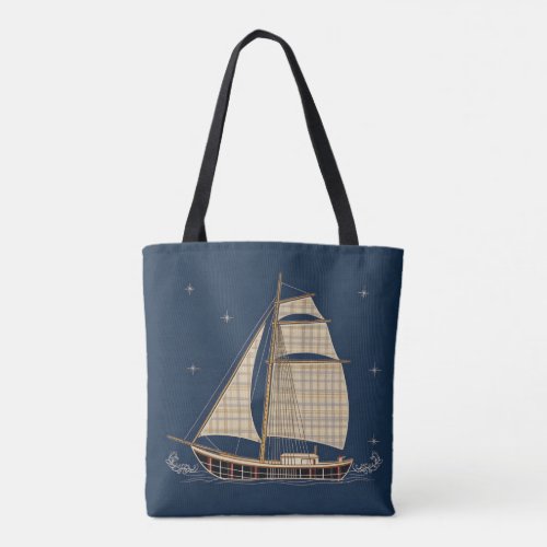 Sailing in Style Across the Blue Tote Bag