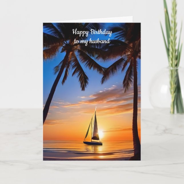 Sailing in the Sunset Birthday Card (Front)