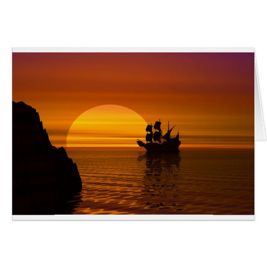 Sailing in the sunset cards (Front Horizontal)
