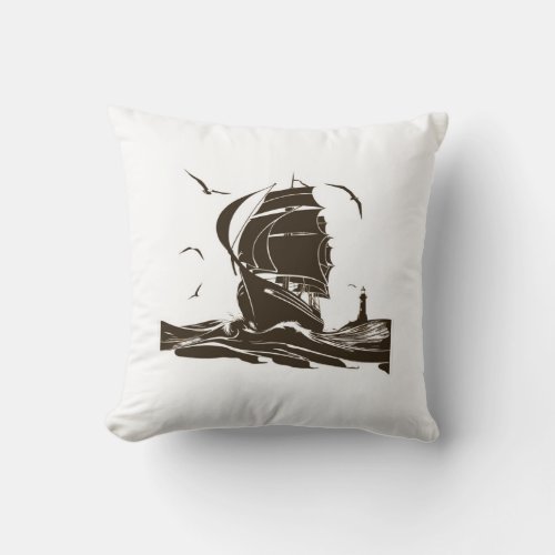 Sailing into Adventure Throw Pillow