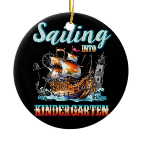 Sailing Into Kindergarten Nautical Teacher Back To Ceramic Ornament