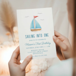 Sailing into One Nautical Birthday Invitation