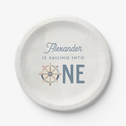 Sailing into One Nautical First Birthday Kids Paper Plates