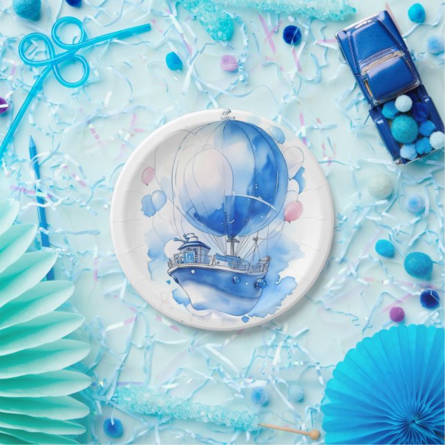 Sailing into Parenthood: Nautical Boy Baby Shower Paper Plates (Party)