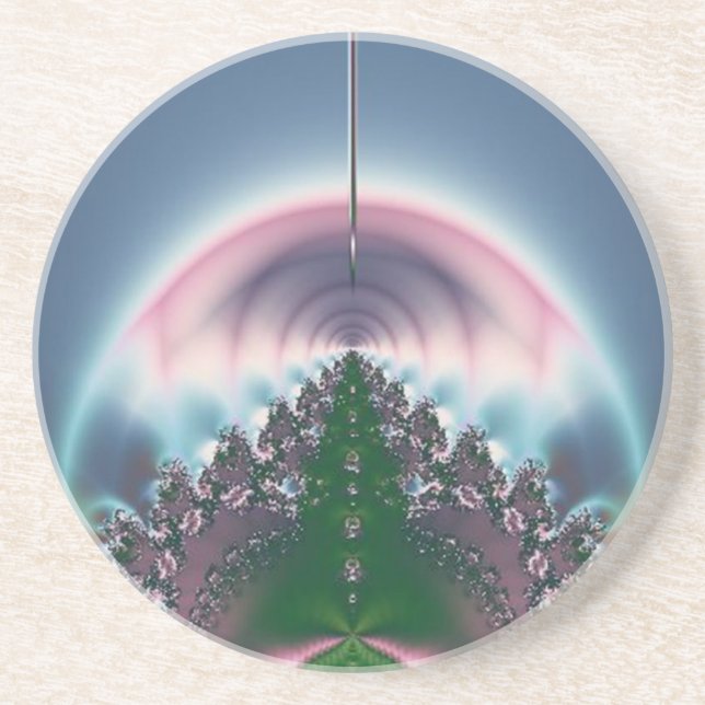 Sailing Into Pink Tunnel Abstract Drink Coaster (Front)