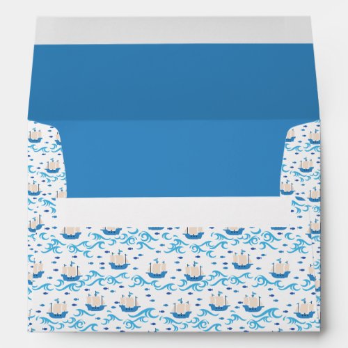 Sailing into Summer Bliss Vintage Ships and Blue  Envelope