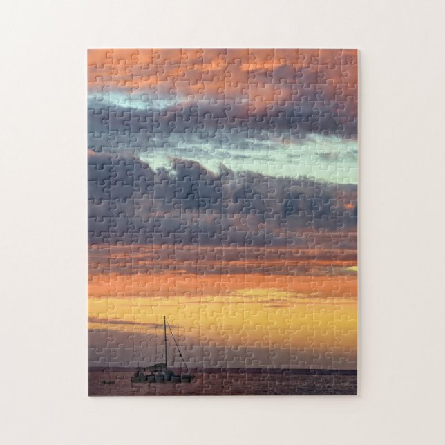 Sailing into the Hawaii Sunset - 11x14 - 252 pcs. Jigsaw Puzzle (Vertical)