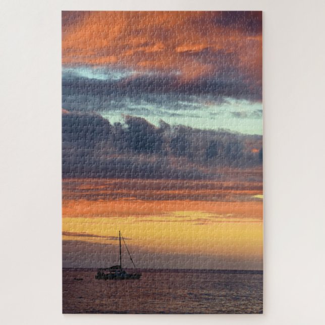 Sailing into the Hawaii Sunset - 20x30 - 1014 pcs. Jigsaw Puzzle (Vertical)