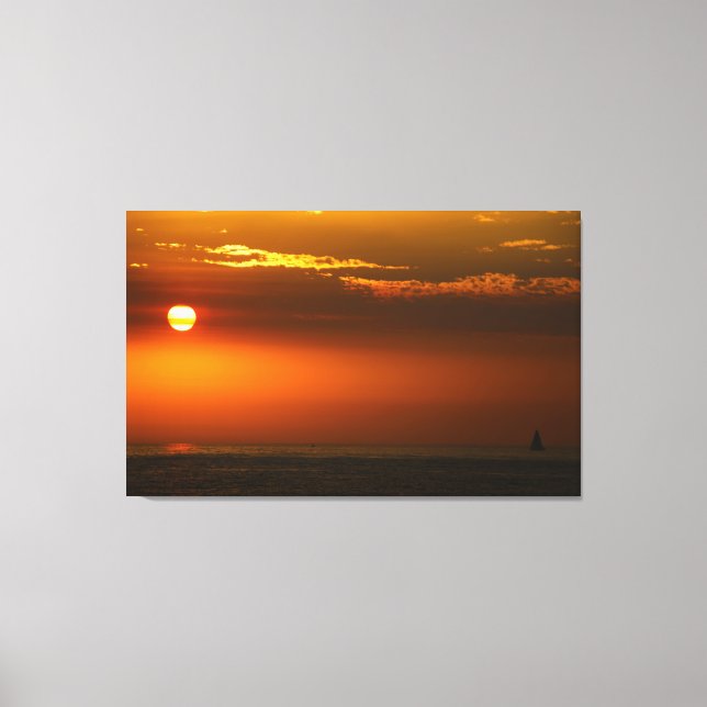 Sailing into the sun! canvas print (Front)