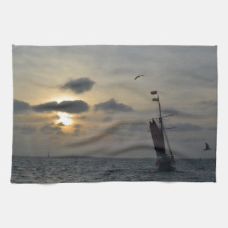 Sailing into the Sunset Kitchen Towel