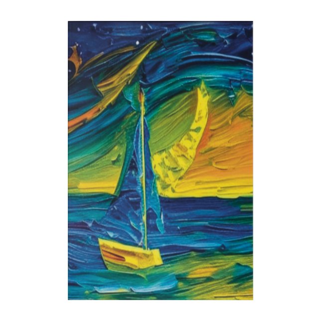 Sailing into yellow skies acrylic print (Front)