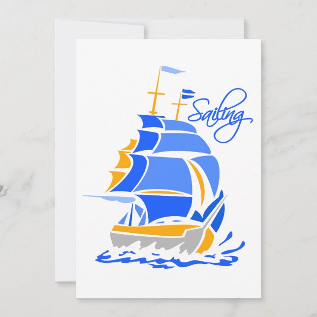 Sailing invitation, customizable invitation (Front)