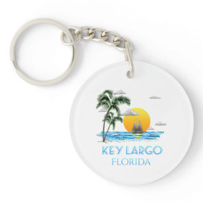 Sailing Key Largo Florida Keys Keychain