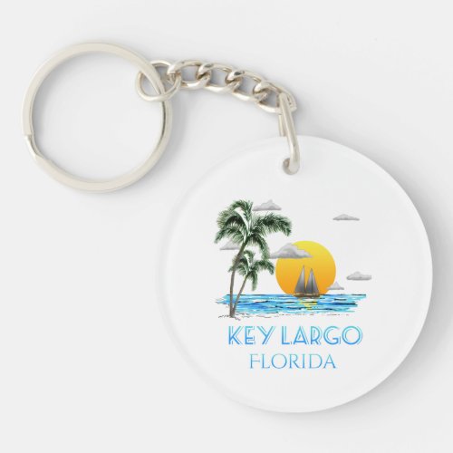 Sailing Key Largo Florida Keys Keychain