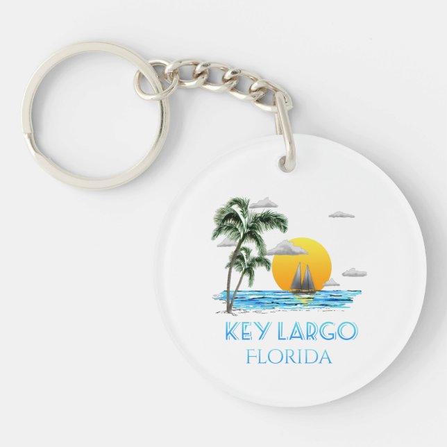 Sailing Key Largo Florida Keys Keychain (Front)