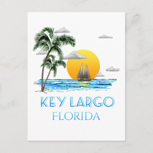 Sailing Key Largo Florida Keys Postcard