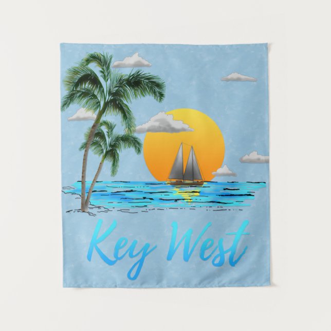 Sailing Key West Florida Tapestry (Front)