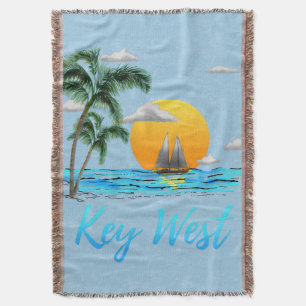 Sailing Key West Florida Throw Blanket