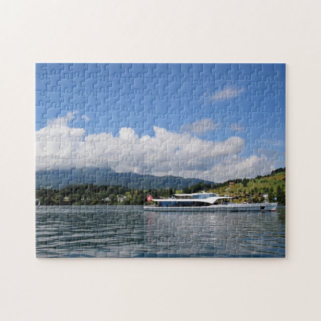Sailing Lake Lucerne Switzerland - 11x14 - 252 pcs Jigsaw Puzzle (Horizontal)