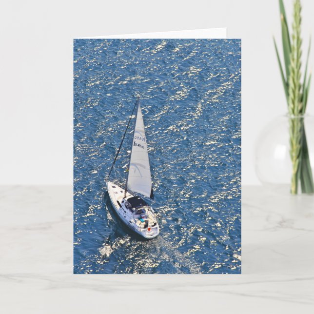 Sailing Letterpress Thank You Card (Front)