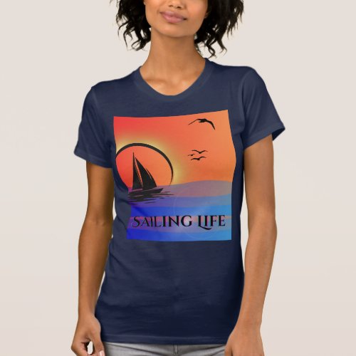 Sailing Life Ladies printed T_shirt