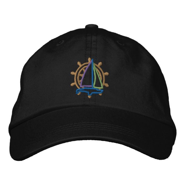 Sailing Logo Embroidered Baseball Cap (Front)