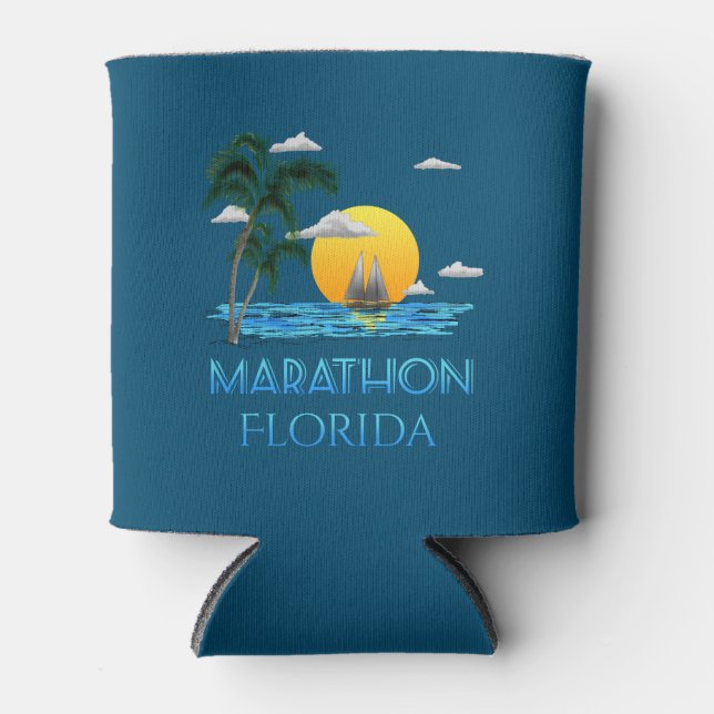 Sailing Marathon Florida Can Cooler (Front)