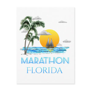 Sailing Marathon Florida Postcard