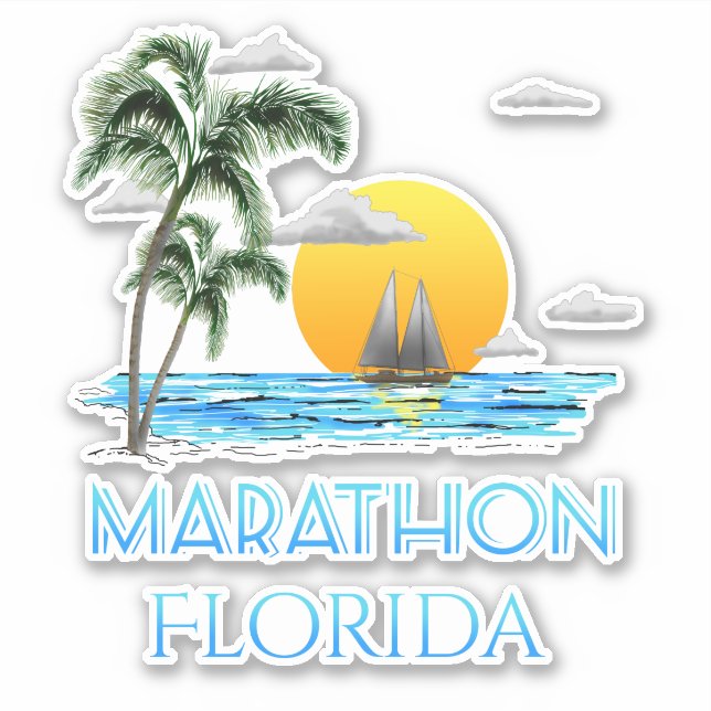 Sailing Marathon Florida Sticker (Front)