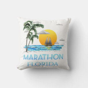 Sailing Marathon Florida Throw Pillow