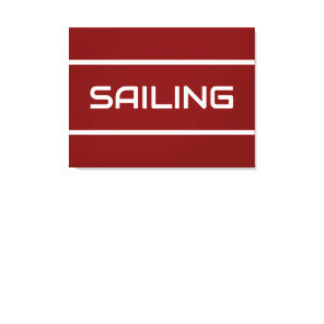 SAILING Modern White Text Stripes On Deep Red Canvas Print