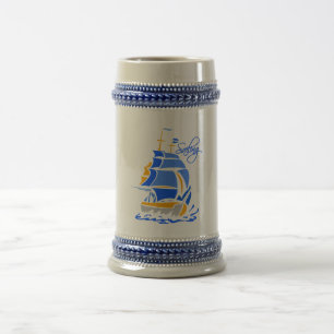 Sailing mug, customizable - choose style & color beer stein