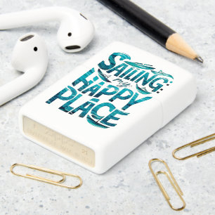Sailing My Happy Place: A Blue Ocean Zippo Lighter