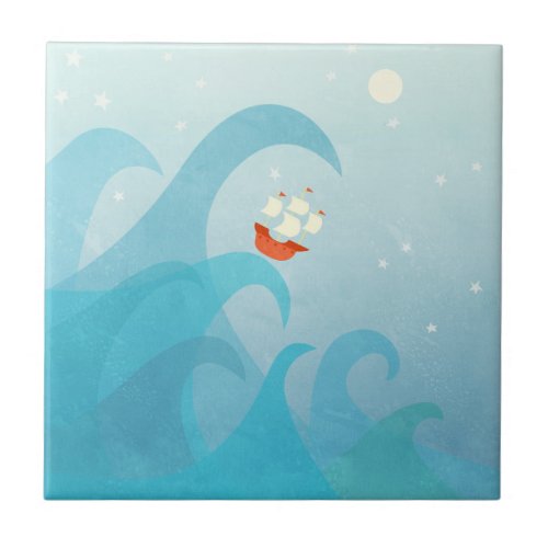 Sailing Nautical Art Ceramic Tile