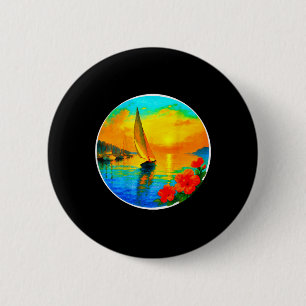 Sailing Nautical Boat Lovers Tee-sunset Cruise Ckp Button