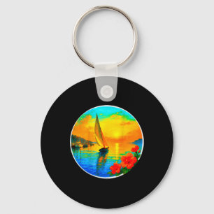 Sailing Nautical Boat Lovers Tee-sunset Cruise Ckp Keychain