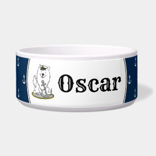 Sailing Nautical Boating American Eskimo Dog Cute Bowl