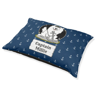 Sailing Nautical Boating American Eskimo Dog Cute Pet Bed