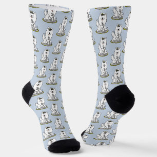Sailing Nautical Boating American Eskimo Dog Cute Socks