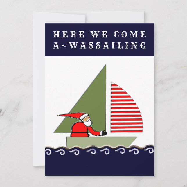 Sailing Nautical Christmas Holiday Card (Front)