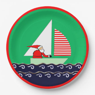 Sailing Nautical Christmas Holiday Party Paper Plates