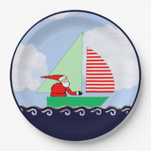 Sailing Nautical Christmas Holiday Party Paper Plates